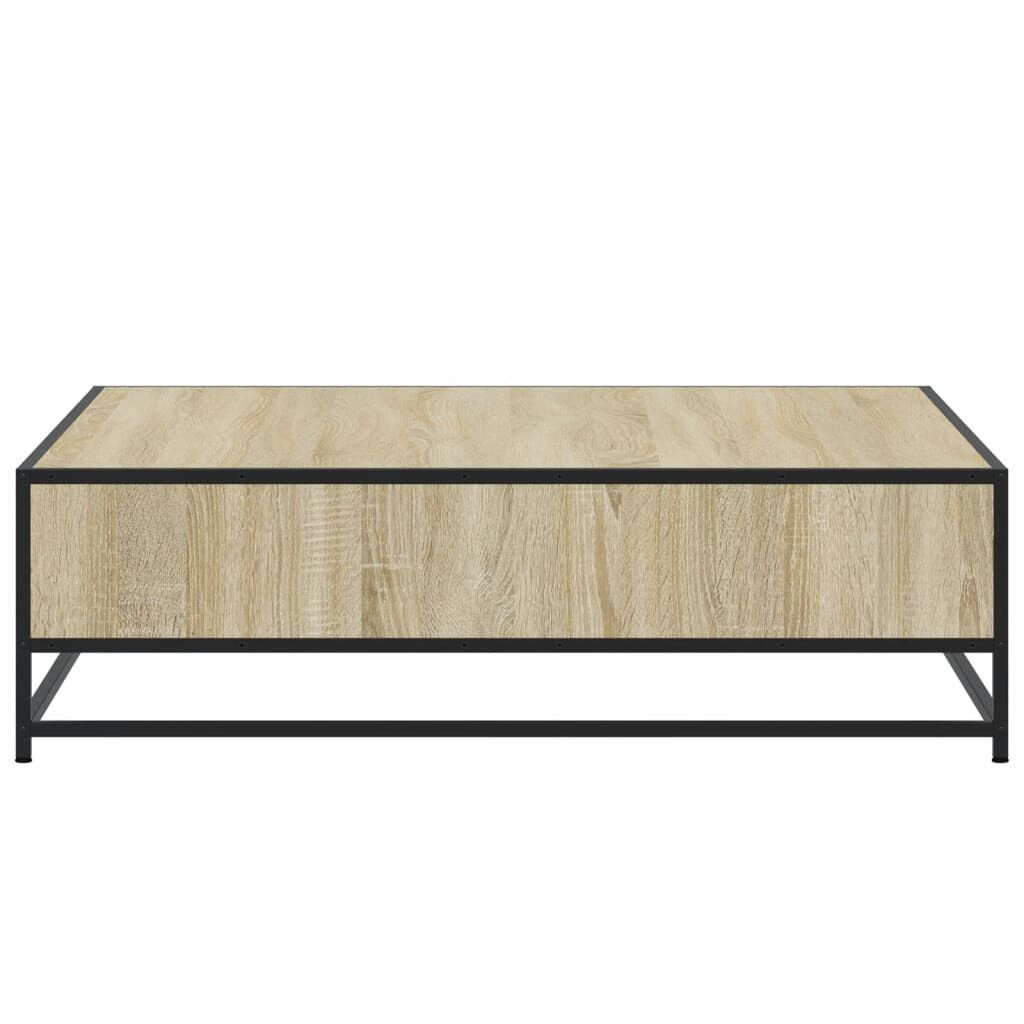 vidaXL Τραπεζάκι Σαλονιού Sonoma Δρυς 100x100x30εκ. Επ. Ξύλο & Μέταλλο