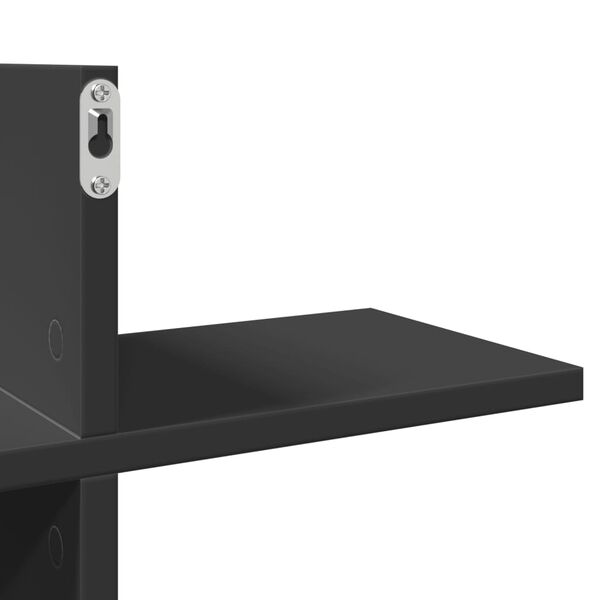 vidaXL Ράφι Τοίχου Μαύρη 124,5x18x60,5 εκ. από Επεξεργασμένο Ξύλο