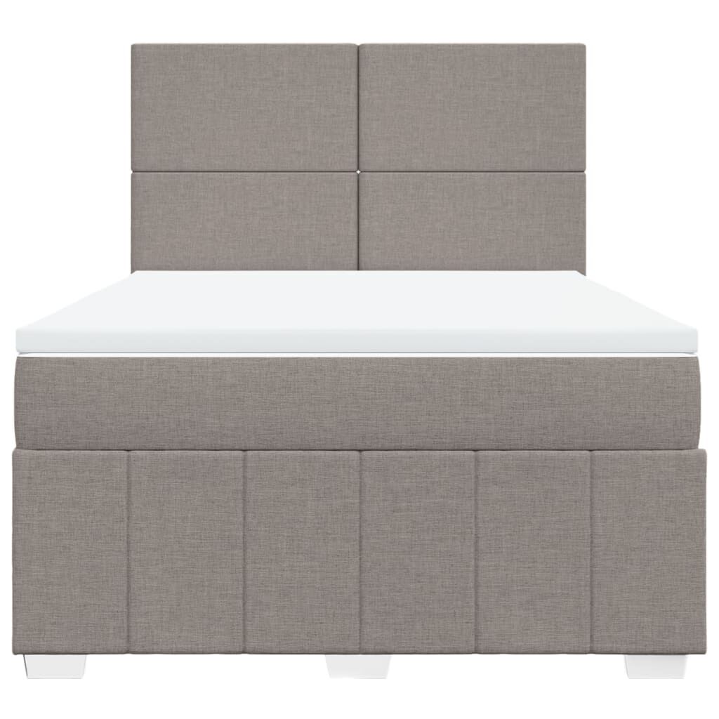 vidaXL Κρεβάτι Boxspring με Στρώμα Taupe 140x190 εκ. Υφασμάτινο