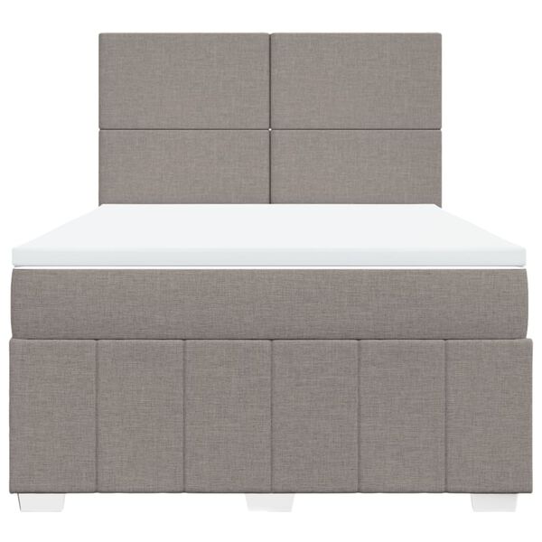 vidaXL Κρεβάτι Boxspring με Στρώμα Taupe 140x190 εκ. Υφασμάτινο