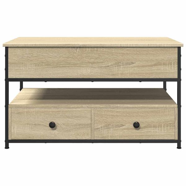 vidaXL Τραπεζάκι Σαλονιού Sonoma Δρυς 85x50x50 εκ. Επ. Ξύλο & Μέταλλο