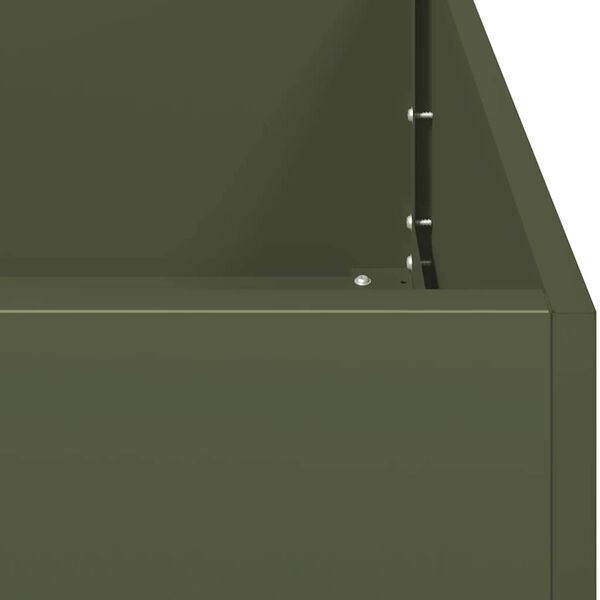 vidaXL Ζαρντινιέρα Λαδί 100x100x40 εκ. από Χάλυβα