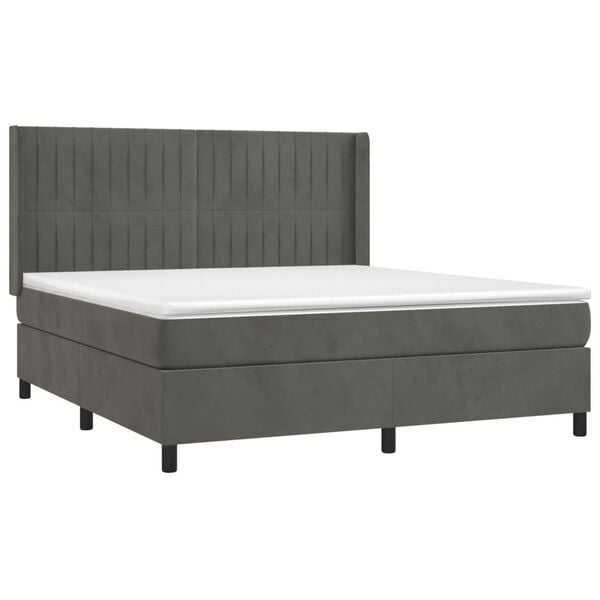 vidaXL &Kappa;&rho;&epsilon;&beta;ά&tau;&iota; Boxspring &mu;&epsilon; &Sigma;&tau;&rho;ώ&mu;&alpha; & LED &Sigma;&kappa;. &Gamma;&kappa;&rho;&iota; 180x200&epsilon;&kappa;. &Beta;&epsilon;&lambda;&omicron;ύ&delta;&iota;&nu;&omicron;
