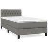 vidaXL Κρεβάτι Boxspring με Στρώμα Σκούρο Γκρι 90x200 εκ. Υφασμάτινο