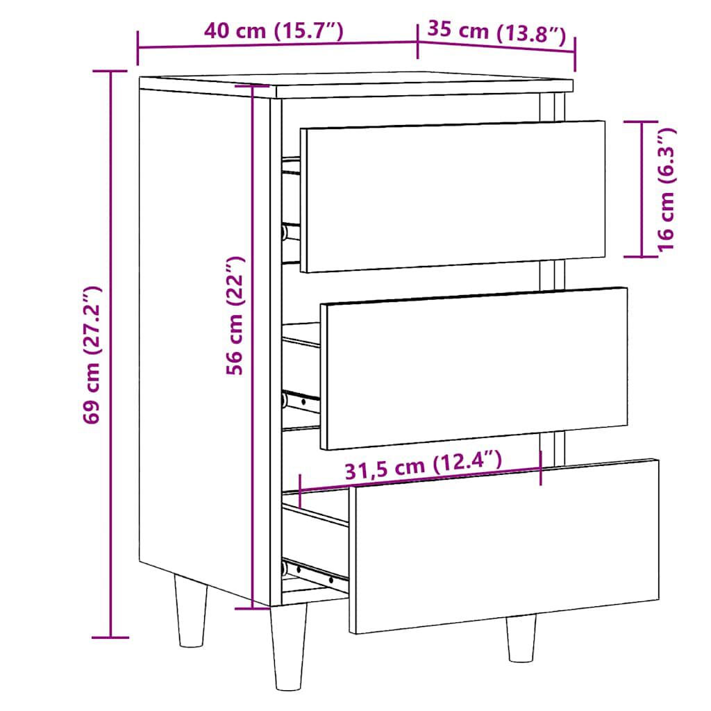 vidaXL κομοδίνο ντουλάπι παλιό ξύλο 40x35x69 cm κατασκευασμένο ξύλο