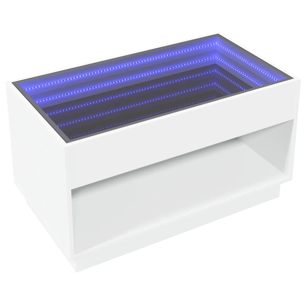 vidaXL Τραπεζάκι Σαλονιού Infinity LED Λευκό 90x50x50 εκ.