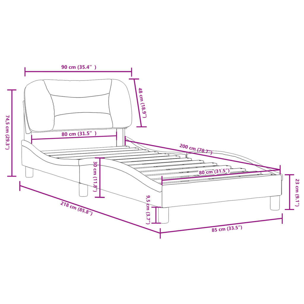 vidaXL Σκελετός Κρεβατιού Χωρίς Στρώμα Taupe 80x200 εκ. Υφασμάτινο