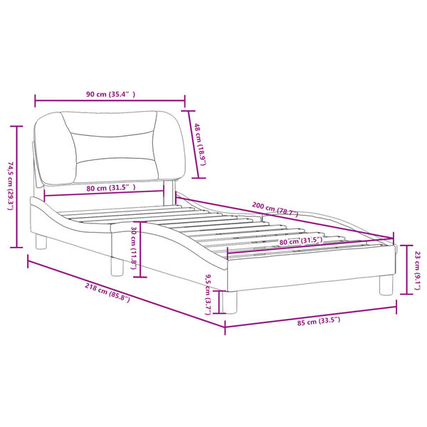 vidaXL Σκελετός Κρεβατιού Χωρίς Στρώμα Taupe 80x200 εκ. Υφασμάτινο