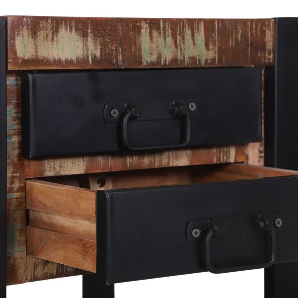vidaXL Κομοδίνο Πολύχρωμο 40x40x80 εκ. Μασίφ Ανακυκλωμένο Ξύλο