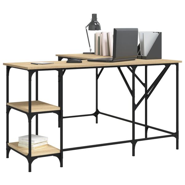 vidaXL Γραφείο Sonoma Δρυς 139 x 139 x 75 εκ. από Επεξεργασμένο Ξύλο