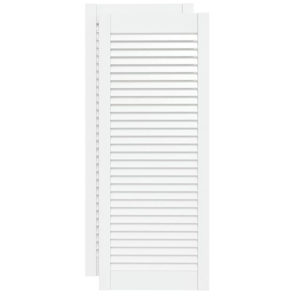 vidaXL Πορτάκια με Περσίδες 2 τεμ. Λευκά 99,3x39,4εκ Μασίφ Ξύλο Πεύκου