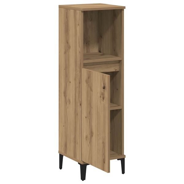 vidaXL Ντουλάπι μπάνιου Δρυς τεχνίτης 30x30x100 cm Κατασκευασμένο ξύλο
