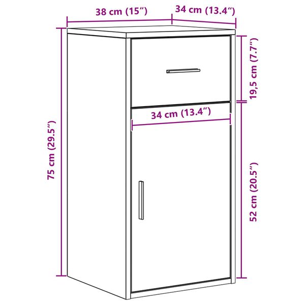 vidaXL Γωνιακό Γραφείο Καπνιστού Δρυός 102x88x75 εκ. Επεξεργασμένο Ξύλο
