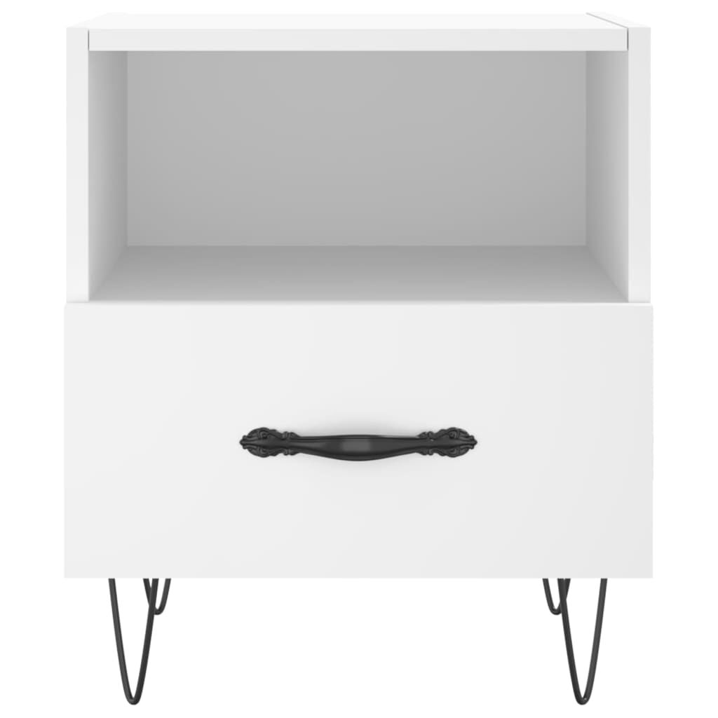 vidaXL Κομοδίνα 2 τεμ. Λευκά 40 x 35 x 47,5 εκ. από Επεξεργασμένο Ξύλο