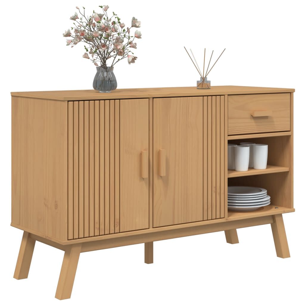 vidaXL Μπουφές OLDEN Καφέ 114 x 43 x 73,5 εκ. από Μασίφ Ξύλο Πεύκου