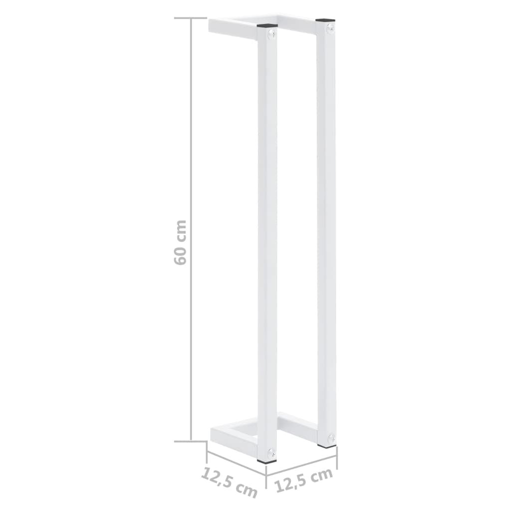 vidaXL Βάση για Πετσέτες Επιτοίχια Λευκή 12,5 x 12,5 x 60 εκ. Ατσάλινη