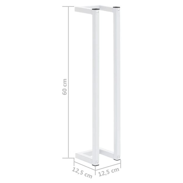 vidaXL Βάση για Πετσέτες Επιτοίχια Λευκή 12,5 x 12,5 x 60 εκ. Ατσάλινη