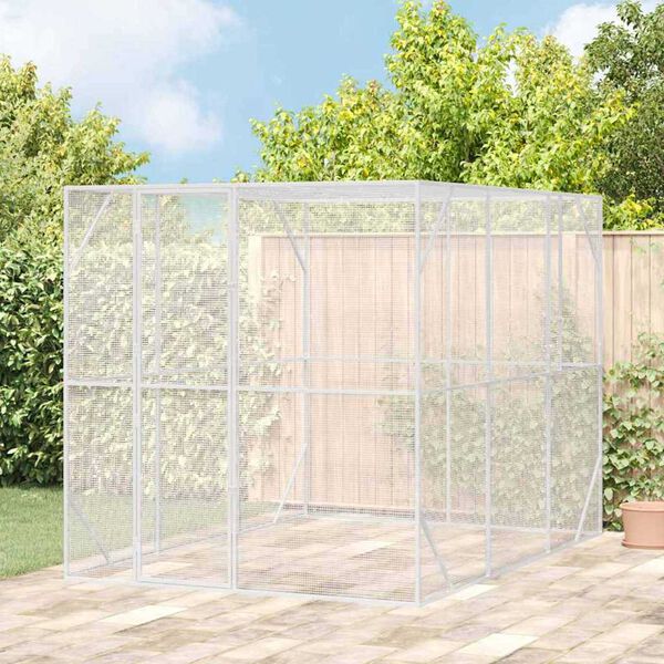vidaXL Κλουβί Πουλιών Ανθρακί 210 x 304 x 213 εκ Γαλβανισμένος χάλυβας