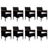 vidaXL Σετ Τραπεζαρίας Κήπου 9 τεμ. Μαύρo από Συνθ. Ρατάν/Ξύλο Ακακίας