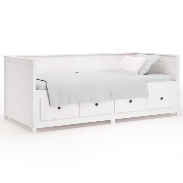 vidaXL Κρεβάτι ημέρας χωρίς στρώμα Λευκό 75x190 cm Στερεό ξύλο πεύκο
