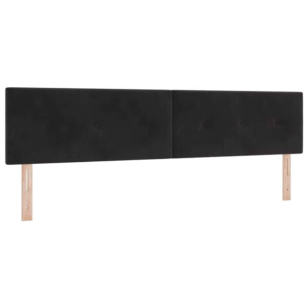 vidaXL Κρεβάτι με ελατήρια με στρώμα Μαύρο 200 x 200 cm Βελούδο