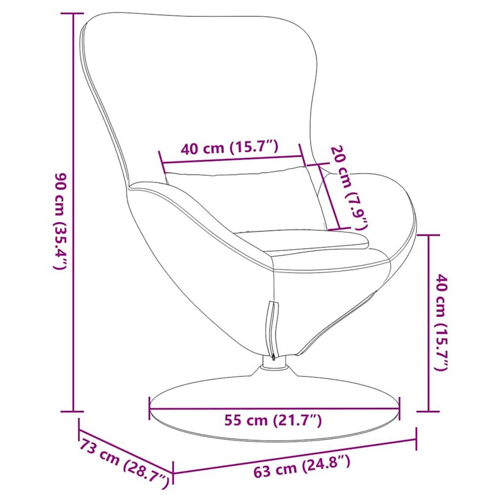 vidaXL Κάθισμα-αυγό Ροζ 63 x 73 x 90 εκ Βελούδο