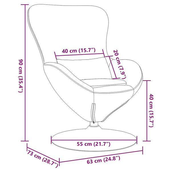 vidaXL Κάθισμα-αυγό Ροζ 63 x 73 x 90 εκ Βελούδο