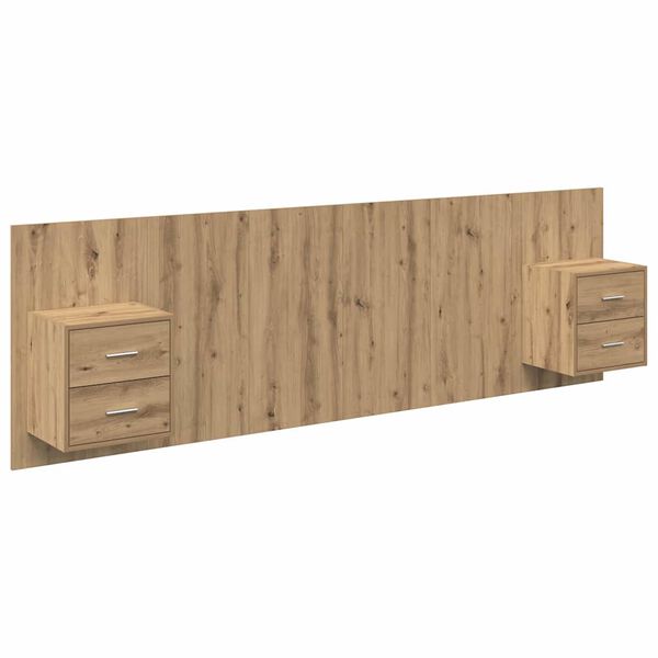 vidaXL &Kappa;&epsilon;&phi;&alpha;&lambda;ή &kappa;&rho;&epsilon;&beta;&alpha;&tau;&iota;&omicron;ύ &mu;&epsilon; &kappa;&omicron;&mu;&omicron;&delta;ί&nu;&omicron; &mu;&epsilon; &sigma;&upsilon;&rho;&tau;ά&rho;&iota; 3 pcs Artisan Oak