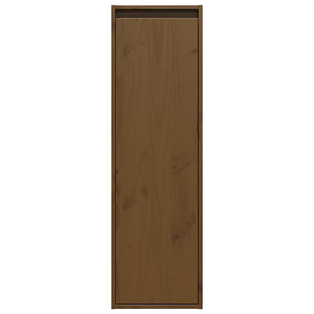 vidaXL Ντουλάπι Τοίχου Καφέ Μελί 30 x 30 x 100 εκ. Μασίφ Ξύλο Πεύκου