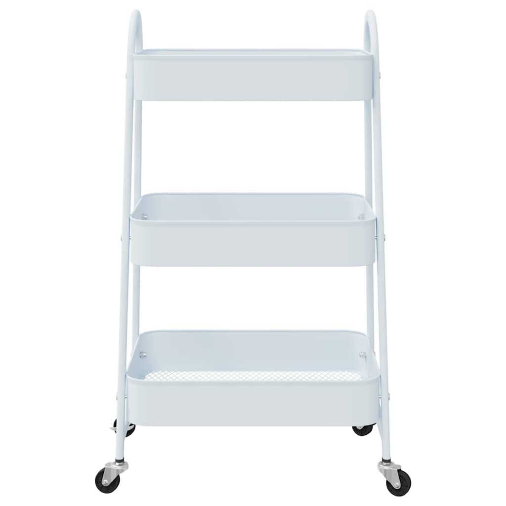 vidaXL Τρόλεϊ αποθήκευσης 3 επιπέδων Λευκό 42x41,5x77 cm Χάλυβας