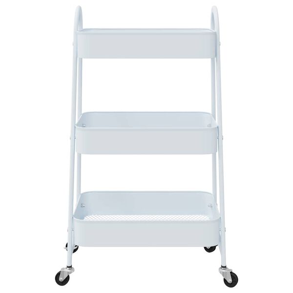 vidaXL Τρόλεϊ αποθήκευσης 3 επιπέδων Λευκό 42x41,5x77 cm Χάλυβας