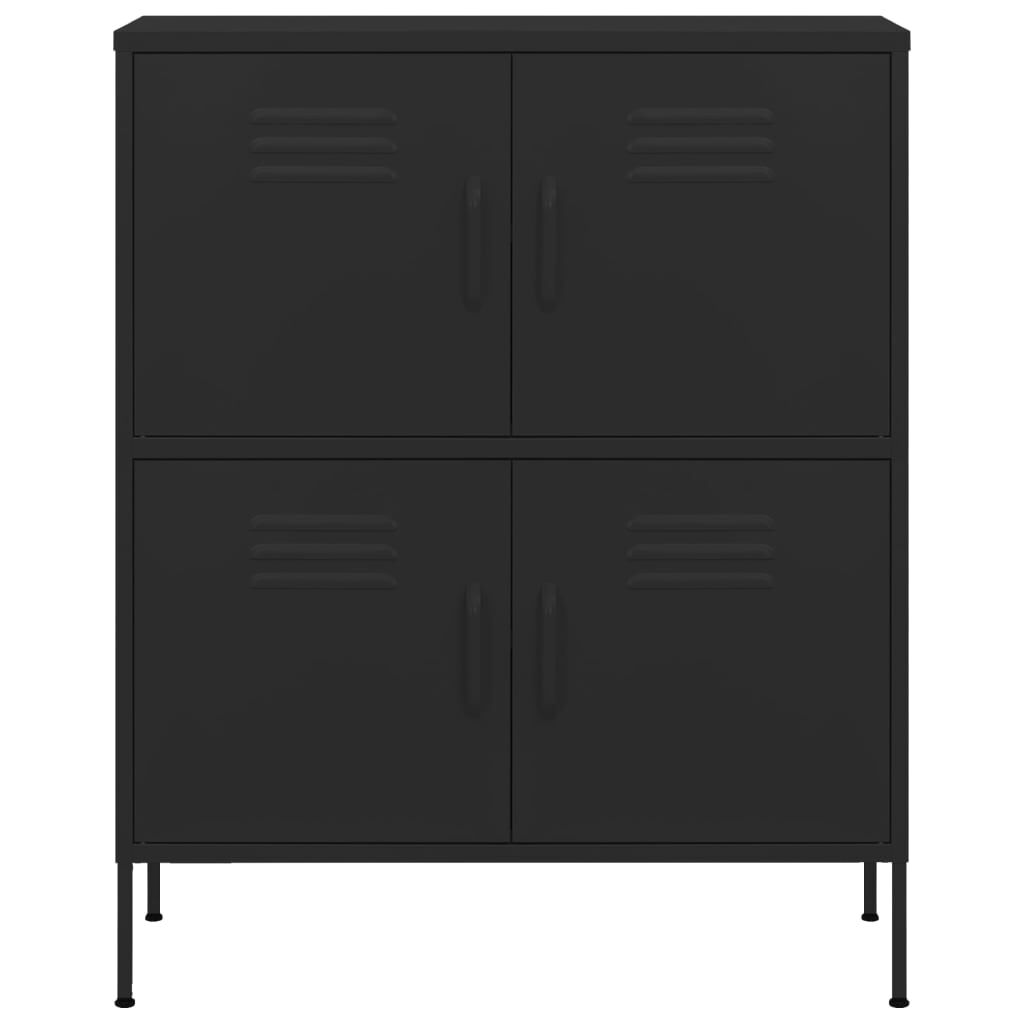 vidaXL Ντουλάπι Αποθήκευσης Μαύρο 80 x 35 x 101,5 εκ. από Ατσάλι