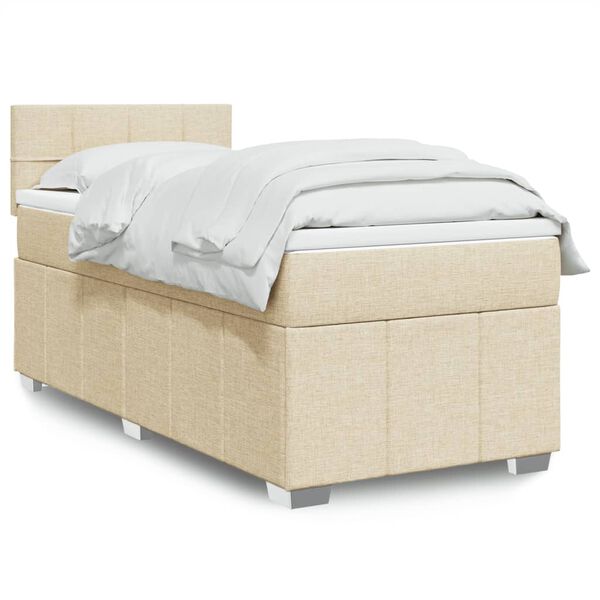 vidaXL &Kappa;&rho;&epsilon;&beta;ά&tau;&iota; Boxspring &mu;&epsilon; &Sigma;&tau;&rho;ώ&mu;&alpha; &Kappa;&rho;&epsilon;&mu; 80 x 200 &epsilon;&kappa;. &Upsilon;&phi;&alpha;&sigma;&mu;ά&tau;&iota;&nu;&omicron;