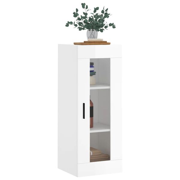 vidaXL Ντουλάπι Τοίχου Γυαλιστερό Λευκό 34,5 x 34 x 90 εκ.