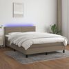 vidaXL &Kappa;&rho;&epsilon;&beta;ά&tau;&iota; Boxspring &mu;&epsilon; &Sigma;&tau;&rho;ώ&mu;&alpha; & LED Taupe 140x190 &epsilon;&kappa;. &Upsilon;&phi;&alpha;&sigma;&mu;ά&tau;&iota;&nu;&omicron;