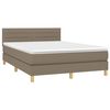vidaXL &Kappa;&rho;&epsilon;&beta;ά&tau;&iota; Boxspring &mu;&epsilon; &Sigma;&tau;&rho;ώ&mu;&alpha; & LED Taupe 140x200 &epsilon;&kappa;. &Upsilon;&phi;&alpha;&sigma;&mu;ά&tau;&iota;&nu;&omicron;