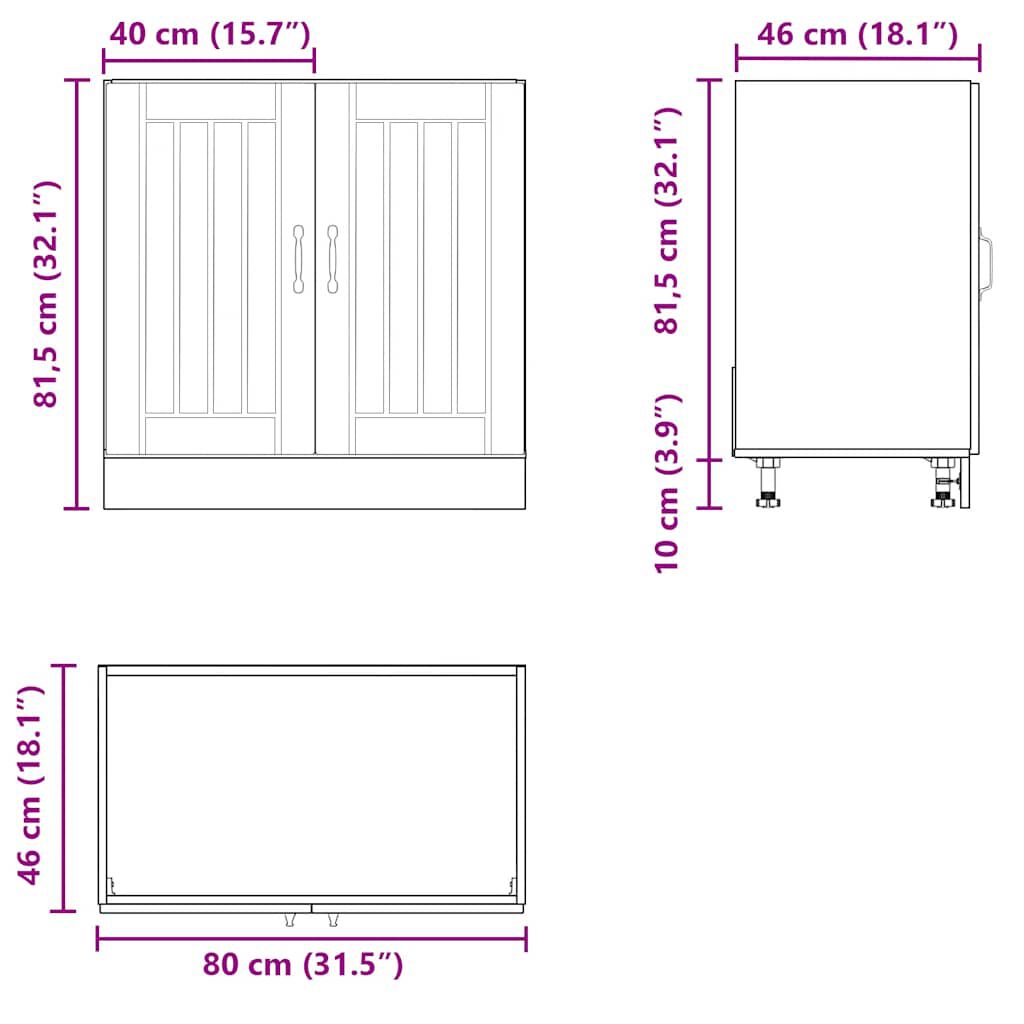 vidaXL Ντουλάπι βάσης νεροχύτη "Lucca" High Gloss White