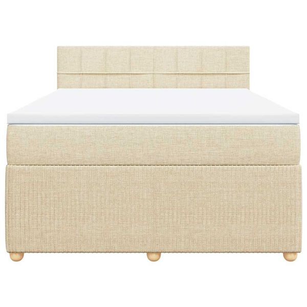 vidaXL &Kappa;&rho;&epsilon;&beta;ά&tau;&iota; Boxspring &mu;&epsilon; &Sigma;&tau;&rho;ώ&mu;&alpha; &Kappa;&rho;&epsilon;&mu; 140x190 &epsilon;&kappa;. &Upsilon;&phi;&alpha;&sigma;&mu;ά&tau;&iota;&nu;&omicron;