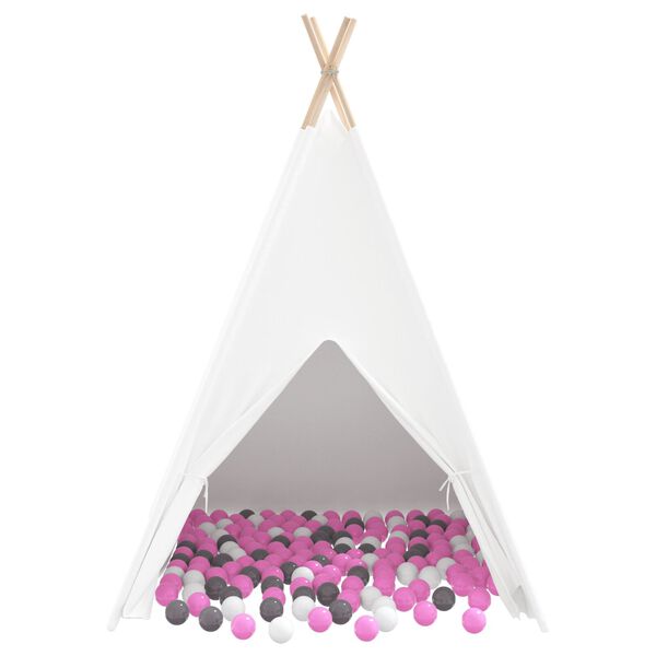 vidaXL Σκηνίτσα Teepee Λευκό 120 x 120 x 150 cm Υφάσμα, Πλαστικό