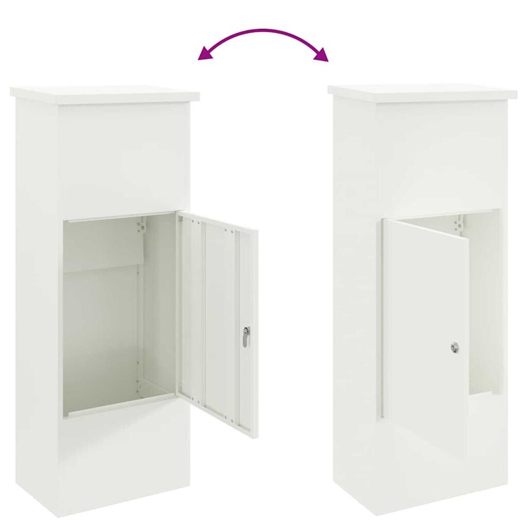 vidaXL Θυρίδα Πακέτων Λευκό 44.5 x 29 x 110.5 εκ Ατσάλι