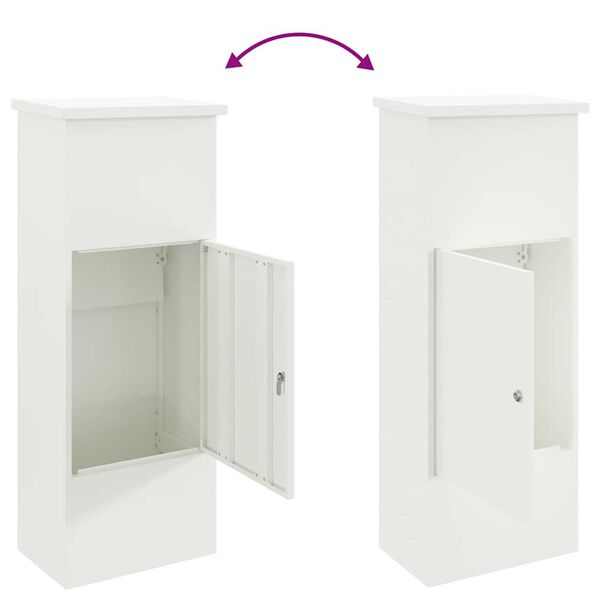 vidaXL Θυρίδα Πακέτων Λευκό 44.5 x 29 x 110.5 εκ Ατσάλι