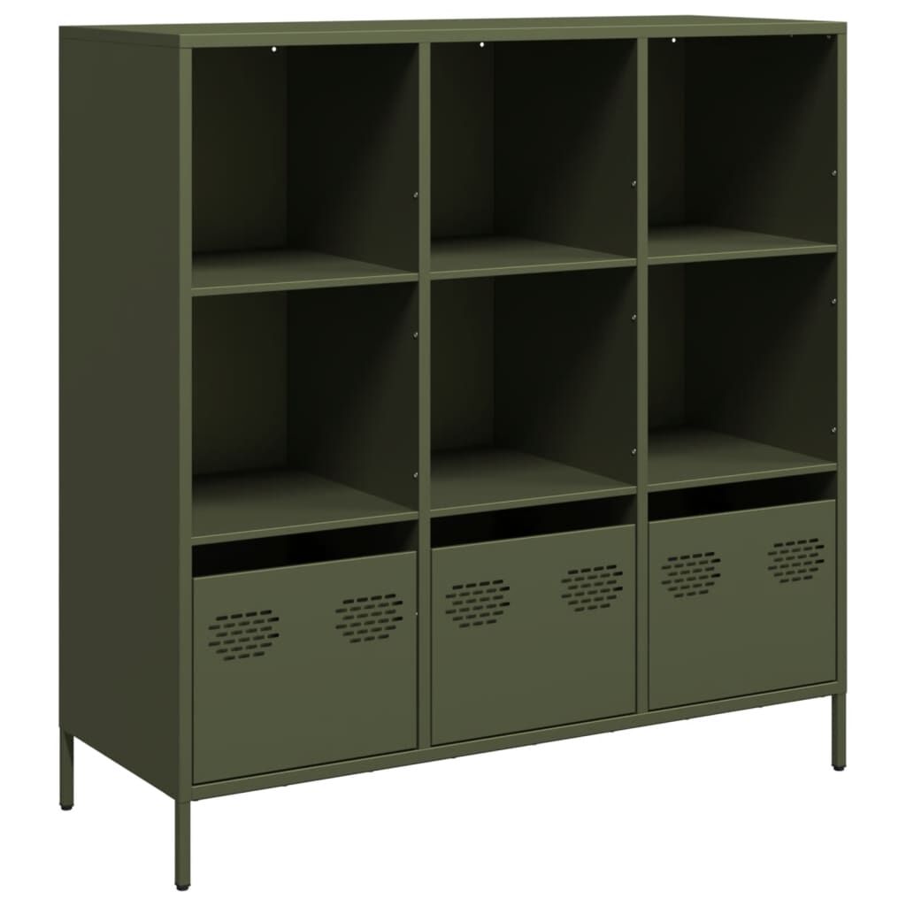 vidaXL Ραφιέρα Πράσινο Λαδί 101,5x39x103,5 εκ. από Ατσάλι