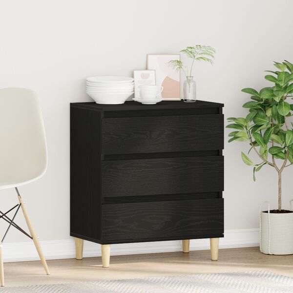 vidaXL Μπουφές Μαύρο Δρυς 60x35x70 εκ Επεξεργασμένο Ξύλο