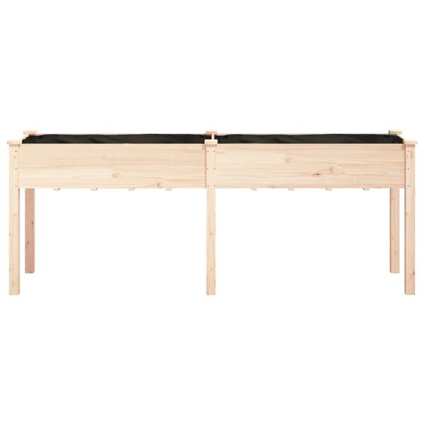 vidaXL Γλάστρα με Επένδυση 203 x 53 x 76 εκ. από Μασίφ Ξύλο Ελάτης