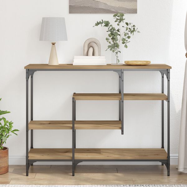 vidaXL Κονσόλα Artisan Oak 100x35x75 εκ Επεξεργασμένου Ξύλου & Χάλυβα