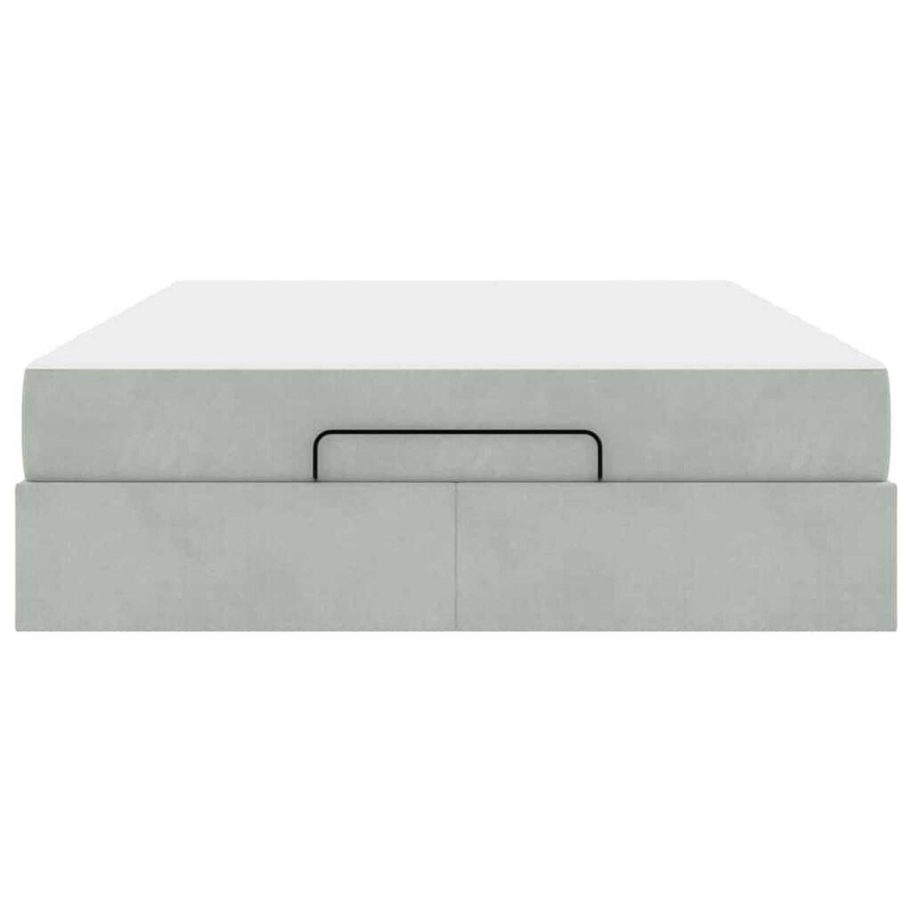 vidaXL Σκελετός Κρεβατιού Ανοιχτό γκρι 160 x 200 cm Βελούδο
