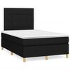 vidaXL Κρεβάτι Boxspring με Στρώμα & LED Μαύρο 120x190 εκ. Υφασμάτινο
