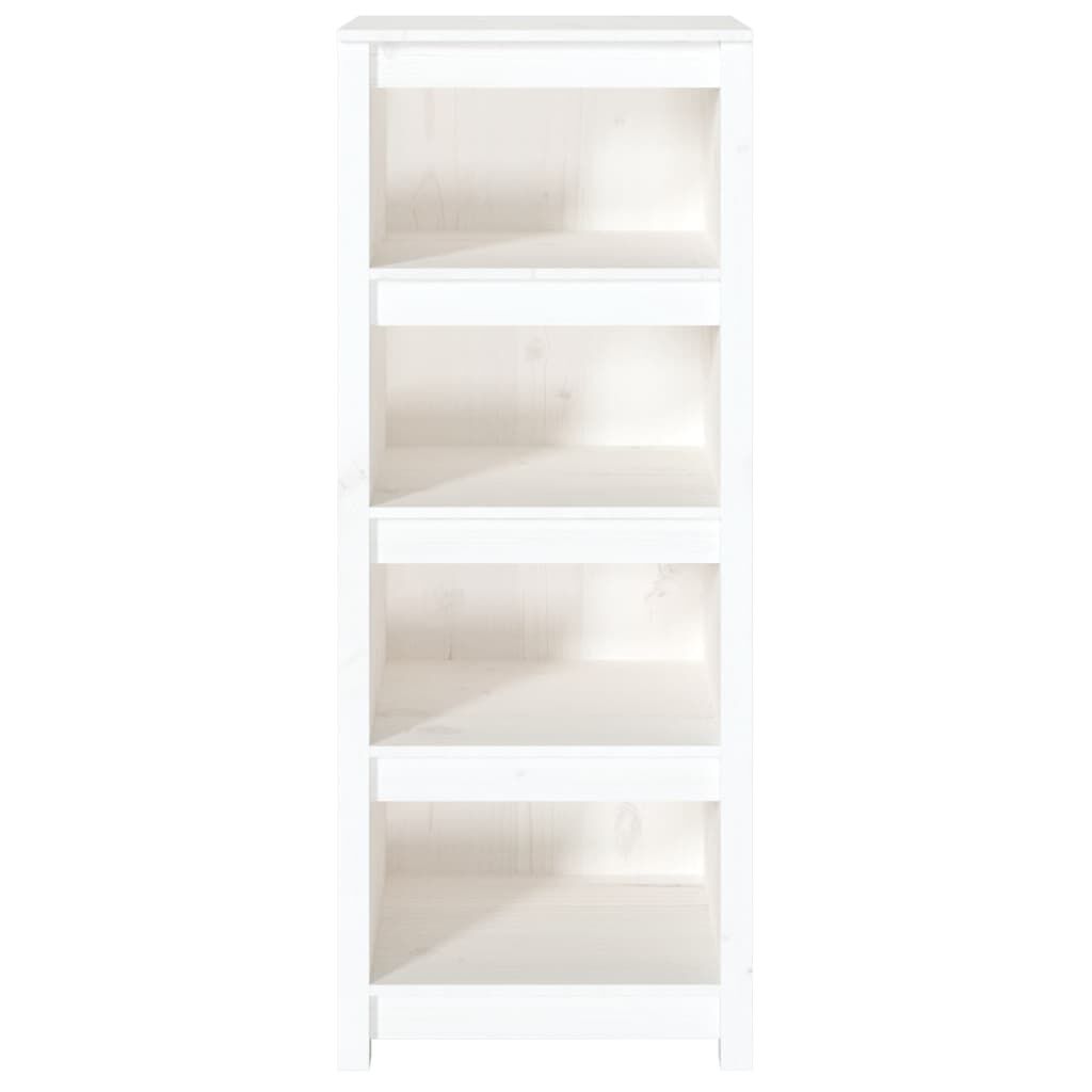 vidaXL Βιβλιοθήκη Λευκή 50x35x125,5 εκ. από Μασίφ Ξύλο Πεύκου