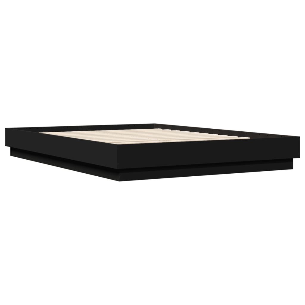 vidaXL Πλαίσιο Κρεβατιού με LED Μαύρο 160 x 200 εκ.
