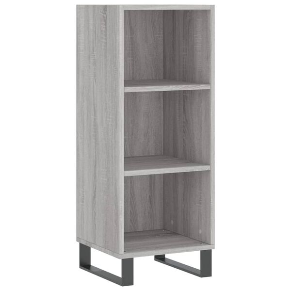vidaXL Μπουφές Sonoma Γκρι 34,5 x 34 x 180 εκ. από Επεξεργασμένο Ξύλο